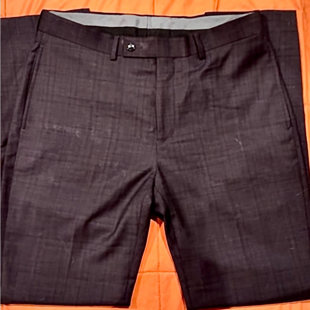 Calvin Klein Men's Slim-Fit Wool-Blend Stretch Suit Pants